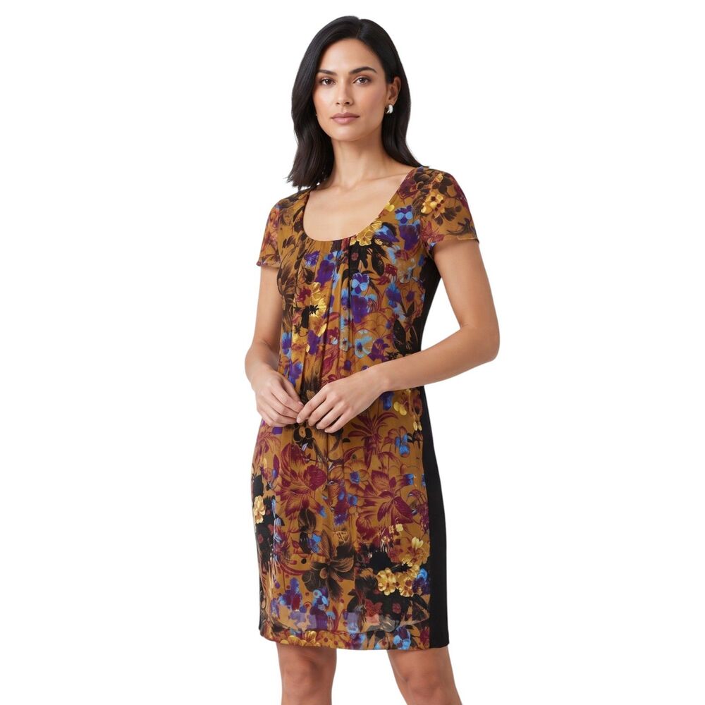 Maeve Silk Floral Shift Dress Black Size S